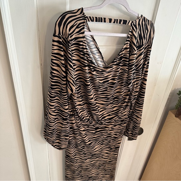New Listing! LOFT | Zebra Print Faux Wrap Dress - Picture 6 of 6